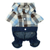 Plaid Dog Costume Denim Design Pitbull - ILoveMyStaff